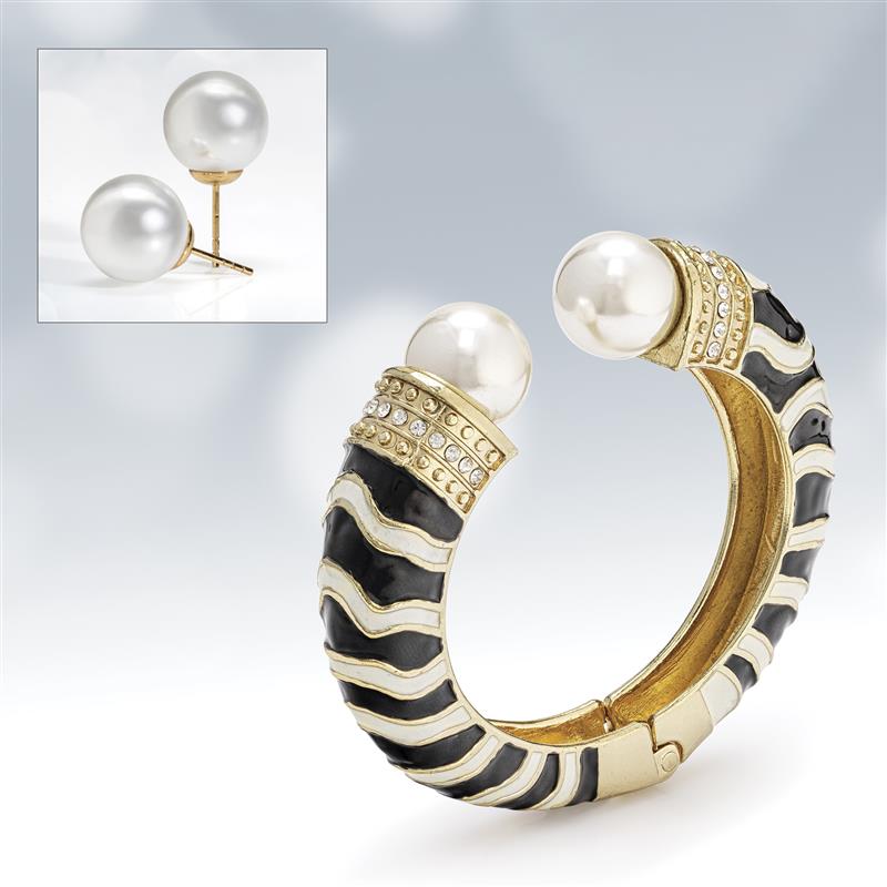 Park Avenue Cuff (Zebra Cuff & Stud Earrings)